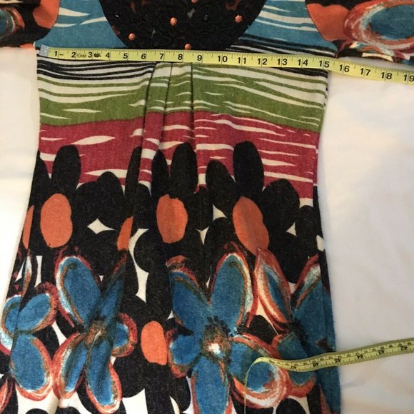 SOLITAIRE Floral Fleece Boho Hippy Tunic Dress - Picture 6 of 8